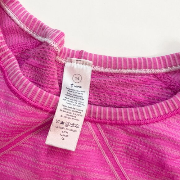 Ivivva Pink Fly Tech Long Sleeve Activewear Top, Size 14 - Picture 3 of 4